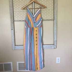 Women’s button front midi summer dress